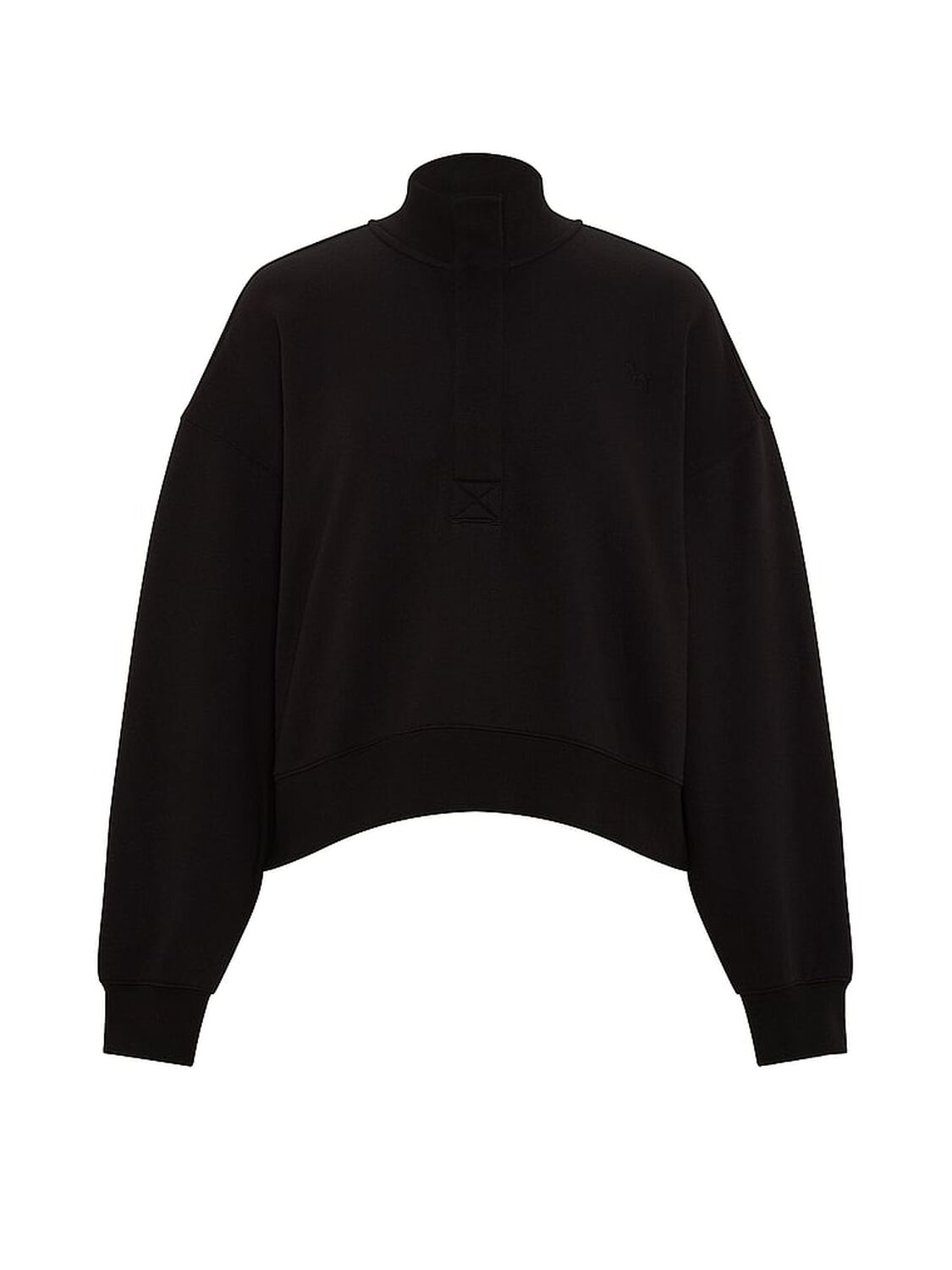 vs Pink Campus Fleece&trade; Snap-Up Sweatshirt Black 3 of 3 