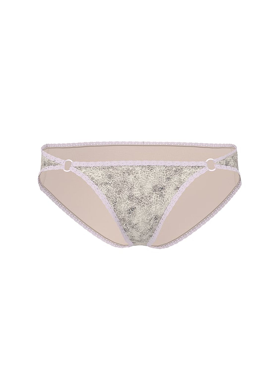 vs Pink Cotton Lace-Trim Low-Rise Cheeky Panty Natural Leo Print With Pink Tulip Lace 3 of 3 