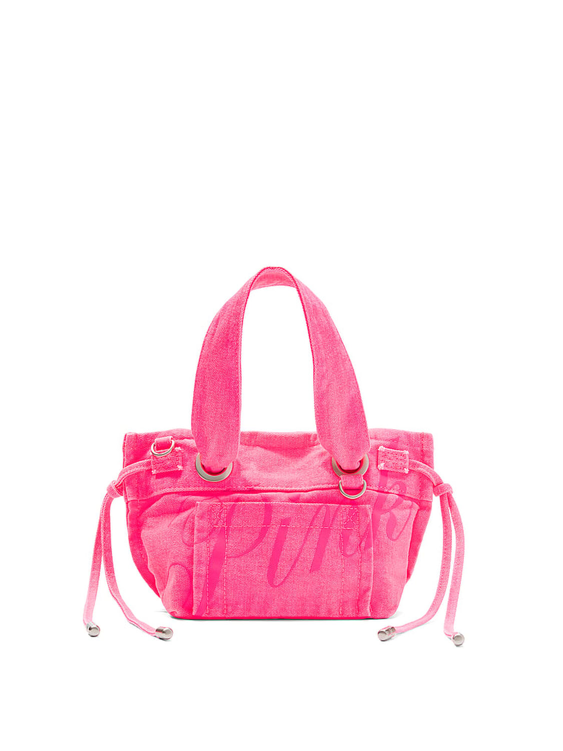 vs Pink Canvas Flat-Bottom Mini Tote Bag Fall For Me Pink 1 of 3 
