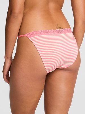 Cotton Lace-Trim Bikini Panty