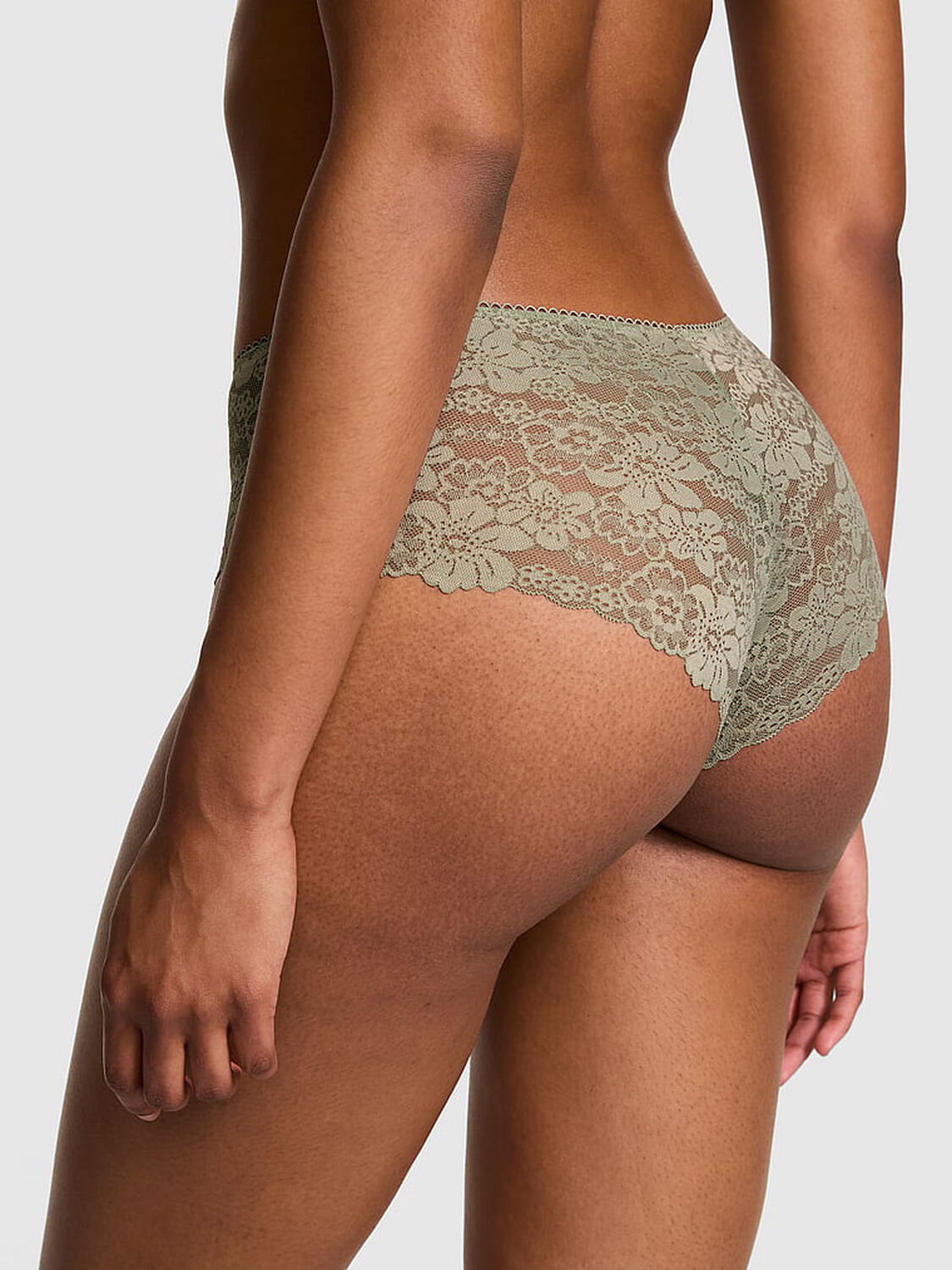 vs Pink No-Show Cheeky Panty Slate Green 2 of 3 