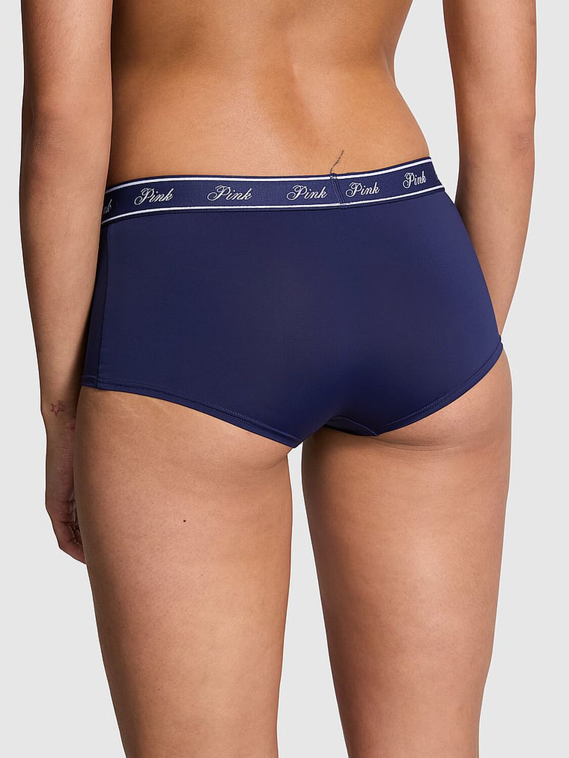 vs Pink Logo Micro Boyshort Panty Midnight Navy 2 of 3 