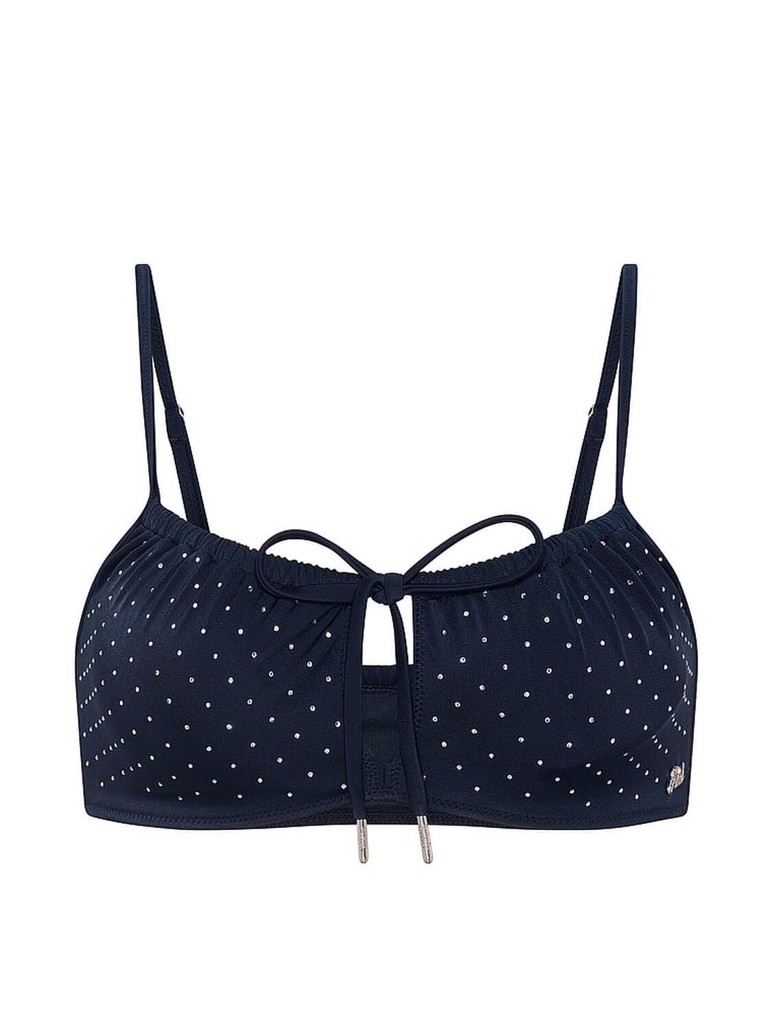 vs Swim Front-Tie Keyhole Bikini Top Noir Navy 3 of 3 
