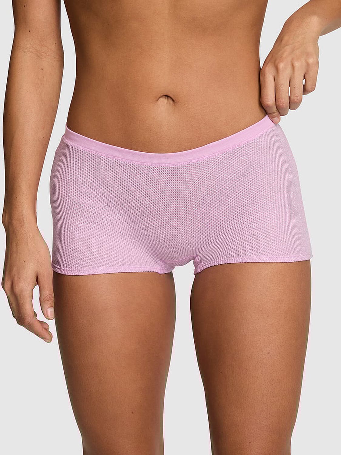 vs Pink Cotton Dorm Boyshort Panty Hushed Lilac 1 of 3 