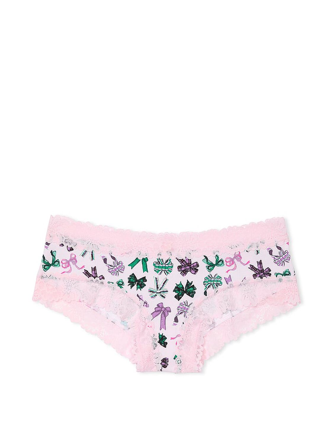 vs Pink Wink Lace-Trim Cheeky Panty Pink Bow Print 3 of 3 