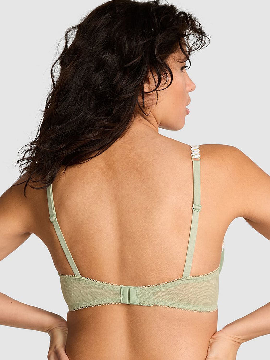 vs Pink Wink Lightly Lined Balconette Bra Green Garden 2 of 3 