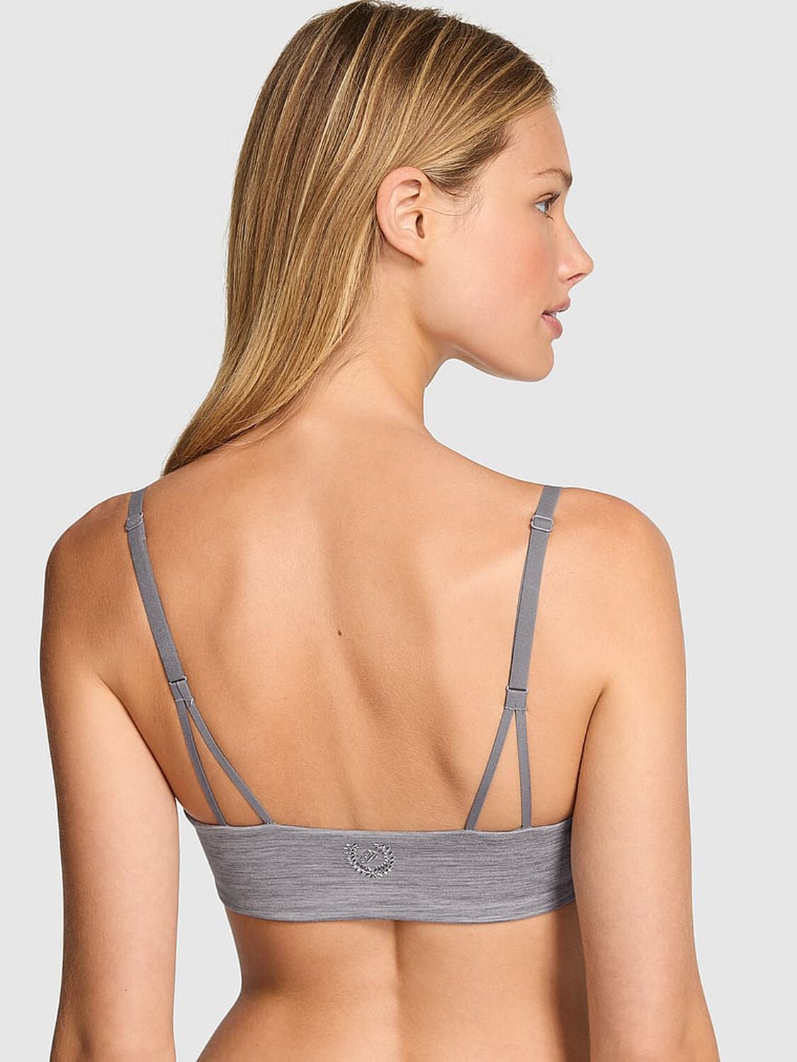 pink Pink Relay Square-Neck Sports Bra Night Owl Grey 2 of 3 