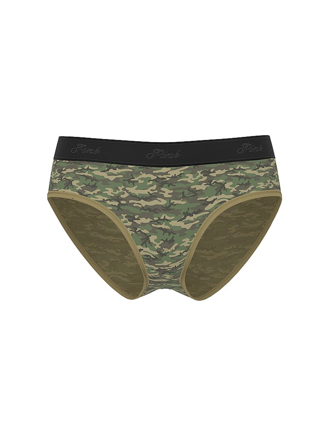 vs Pink Logo Mesh Hiphugger Panty Spanish Moss Green Camo 3 of 3 