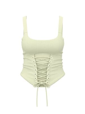 All-Day Soft Ribbed Lace-Up Corset Top