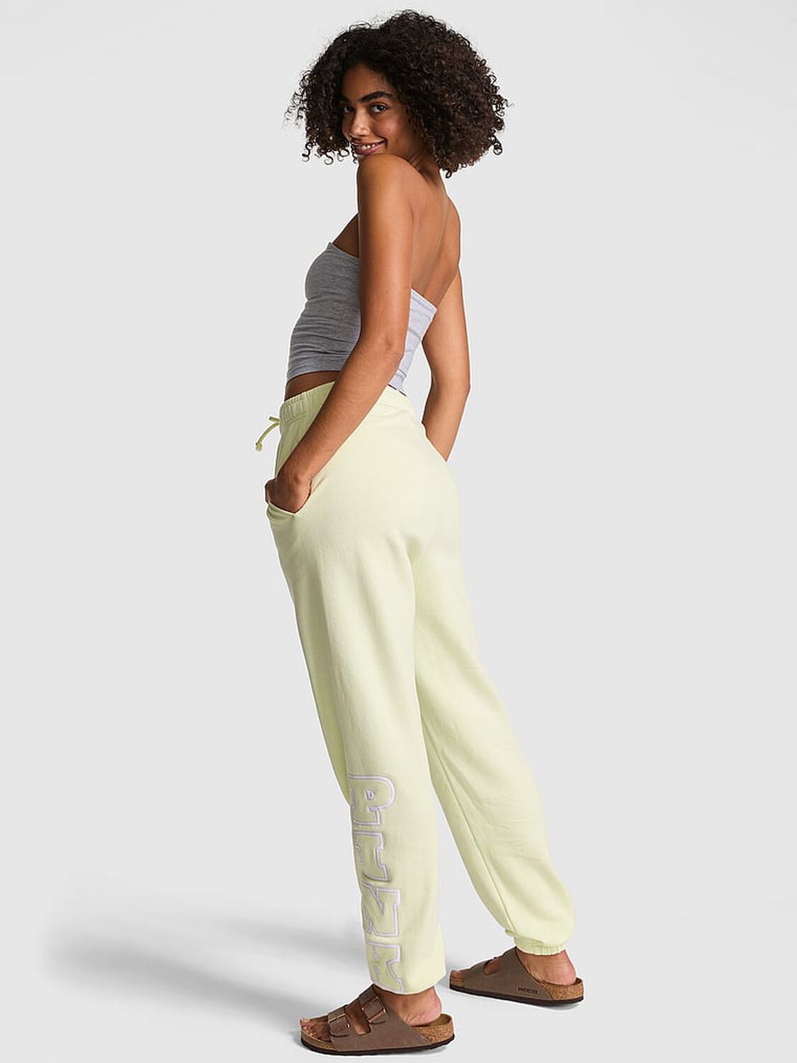 vs Pink Ivy Fleece Campus Sweatpants Fresh Mint 2 of 4 