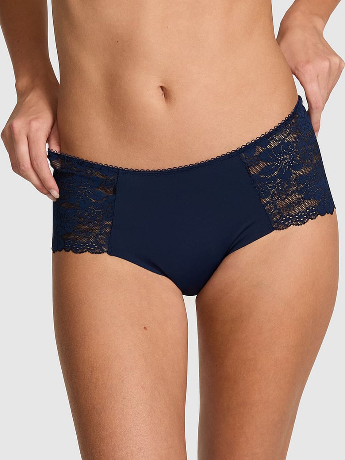 pink Pink No-Show Cheeky Panty Noir Navy 1 of 3 