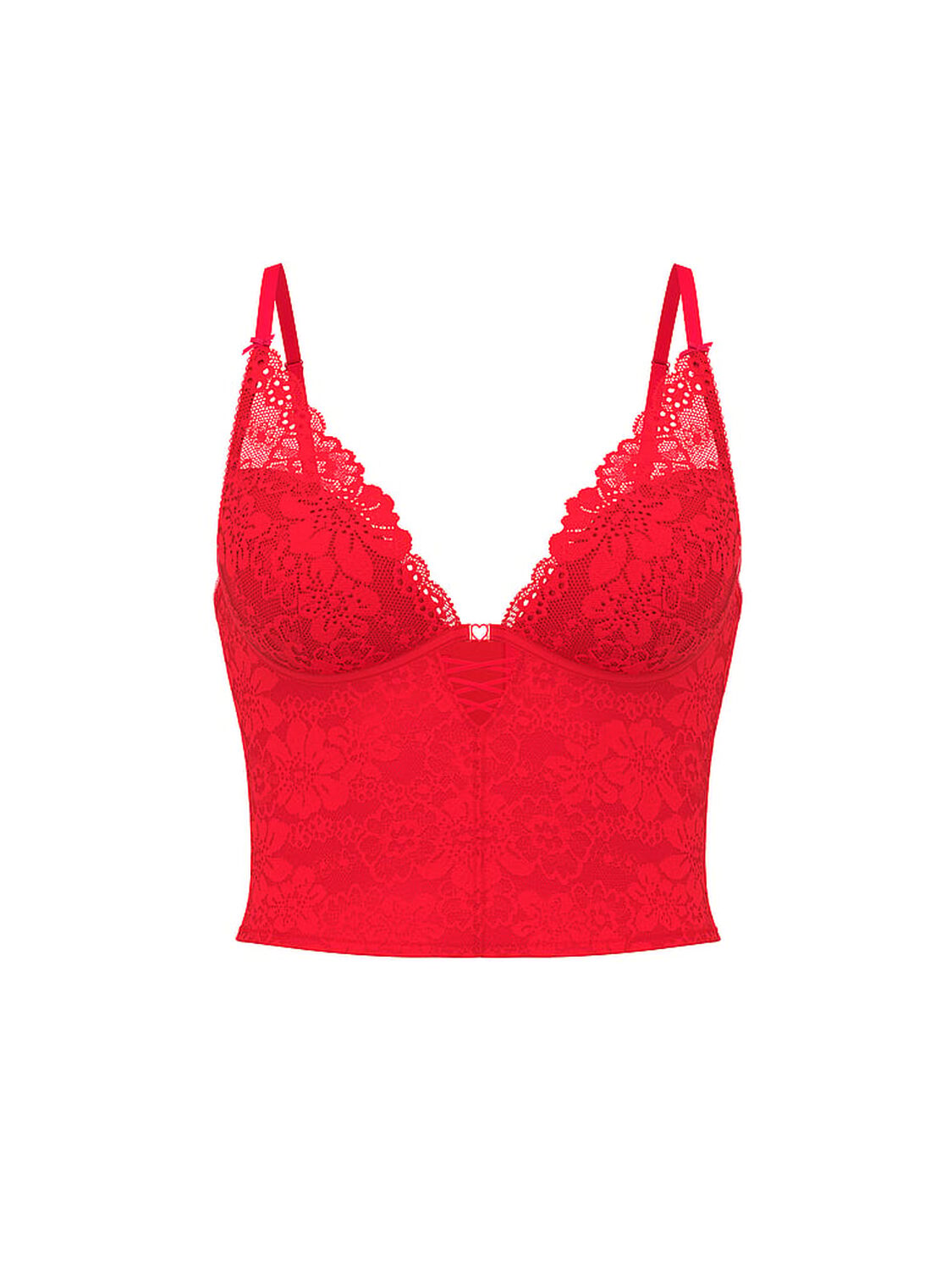 vs Pink Wink Wink Lightly Lined Plunge Corset Top Red Pepper 3 of 4 