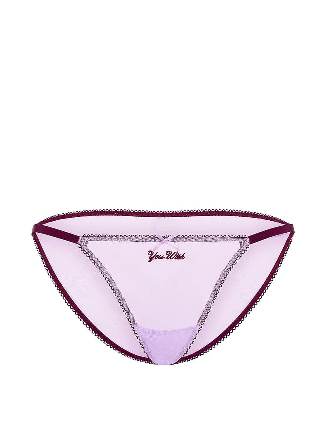 vs Pink PINK Wink&trade; String Bikini Panty Lilac Crush W/Wild Rose Trim 3 of 3 