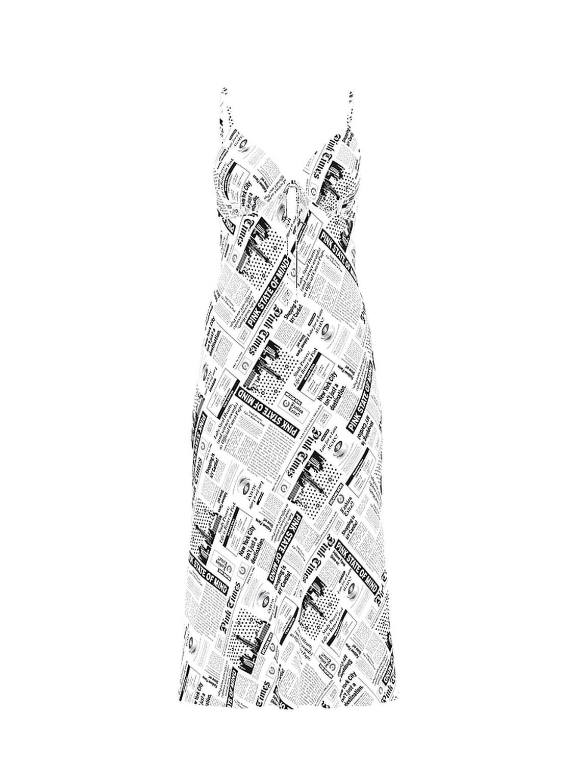 vs Pink Fall in Love Midi Dress Newspaper Print 3 of 3 