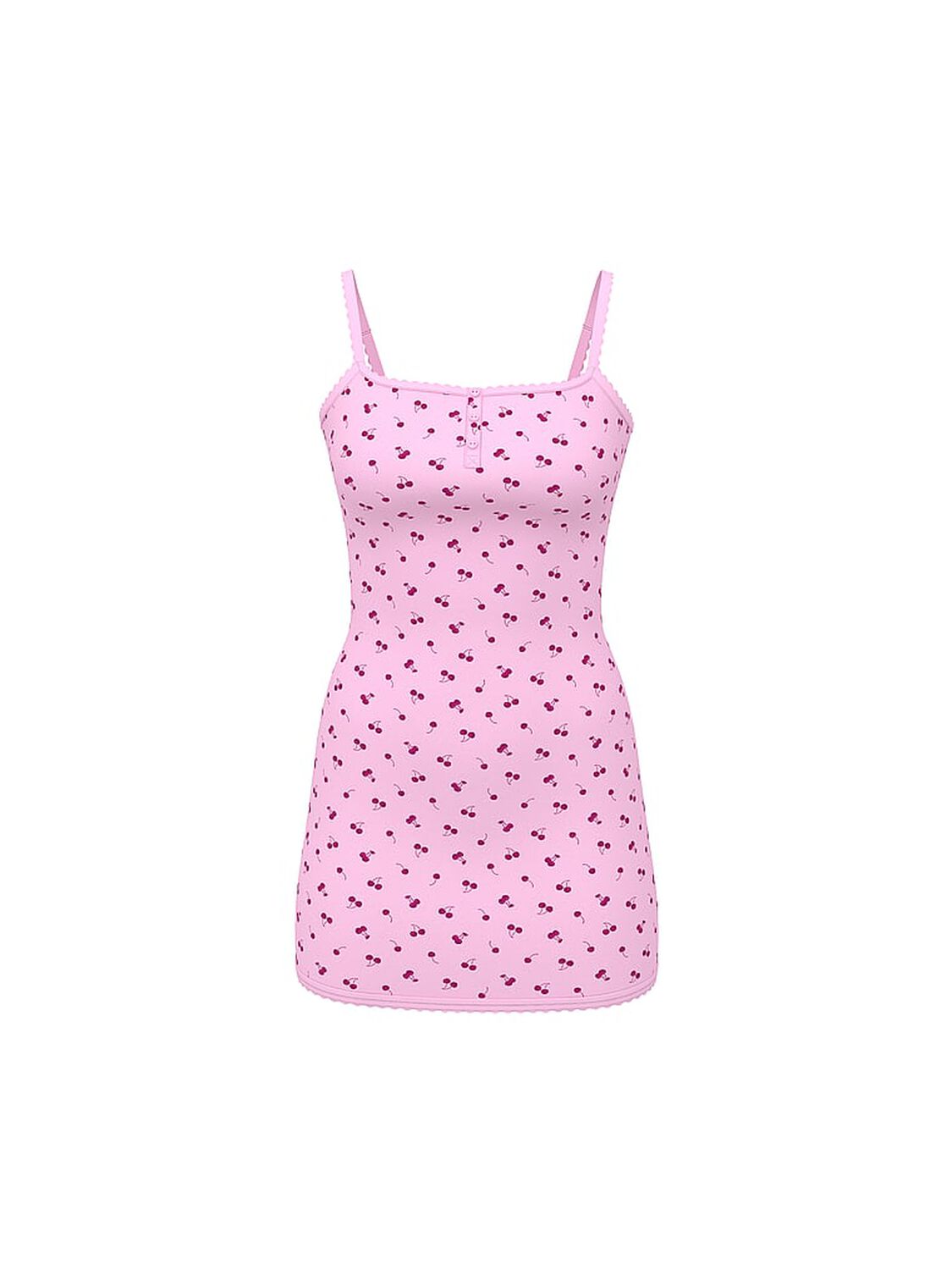 pink Pink Pointelle Slip Dress Hushed Lilac Cherries 3 of 4 