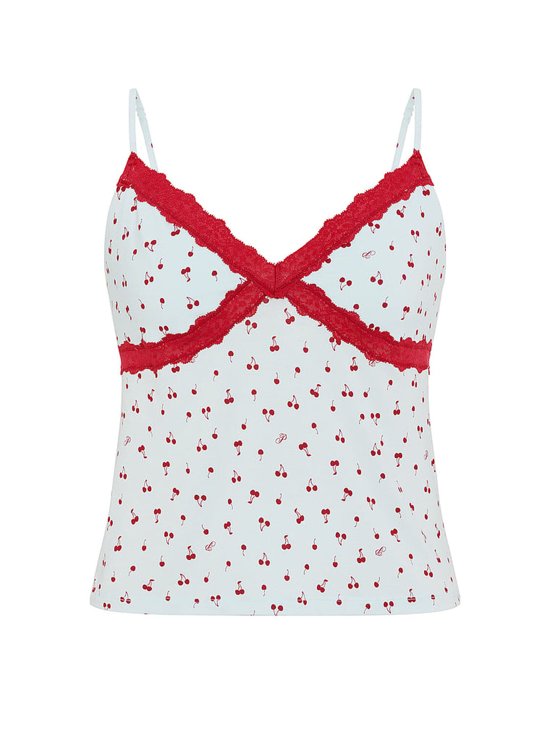pink Pink 24/7 Lounge Modal Lace-Trim Cami Cherry Ditsy 3 of 3 