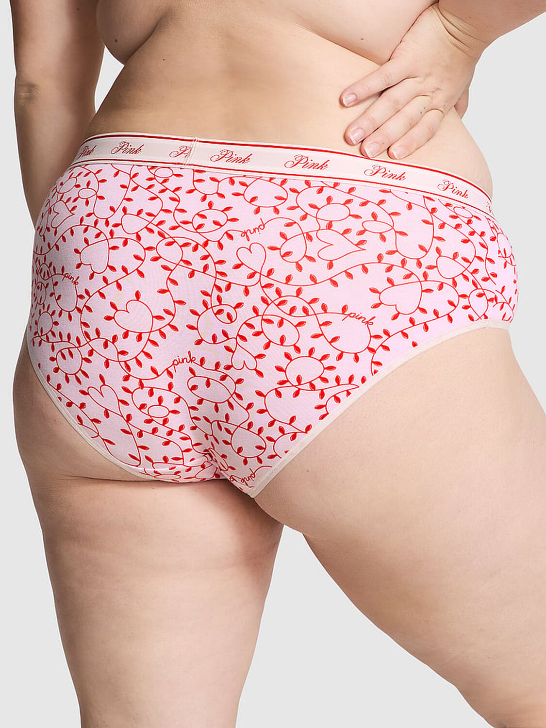 vs Pink Logo Cotton Hiphugger Panty Pink Tulip Lights Print 2 of 3 