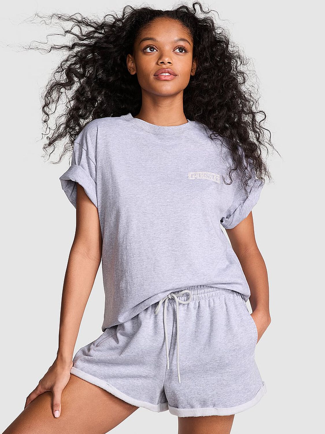 vs Pink Campus Cotton Tee Medium Heather Grey 1 of 3 