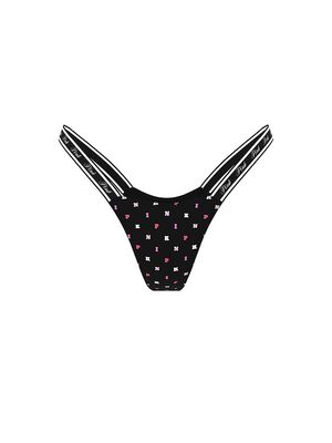 Logo Cotton High-Leg Micro Thong Panty