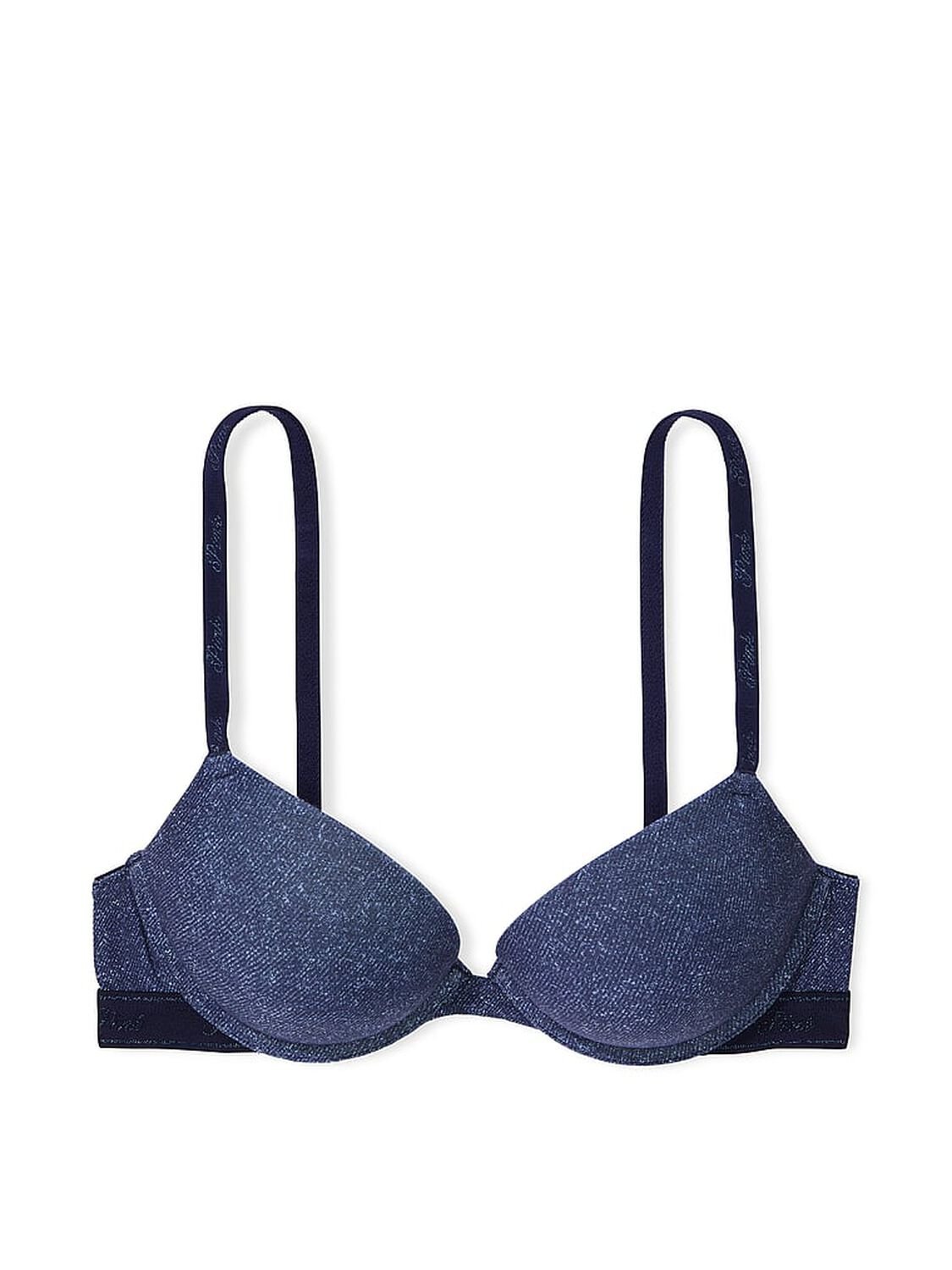 vs Pink Wear Everywhere Wear Everywhere Super Push-Up Bra Dark Denim 1 of 2 