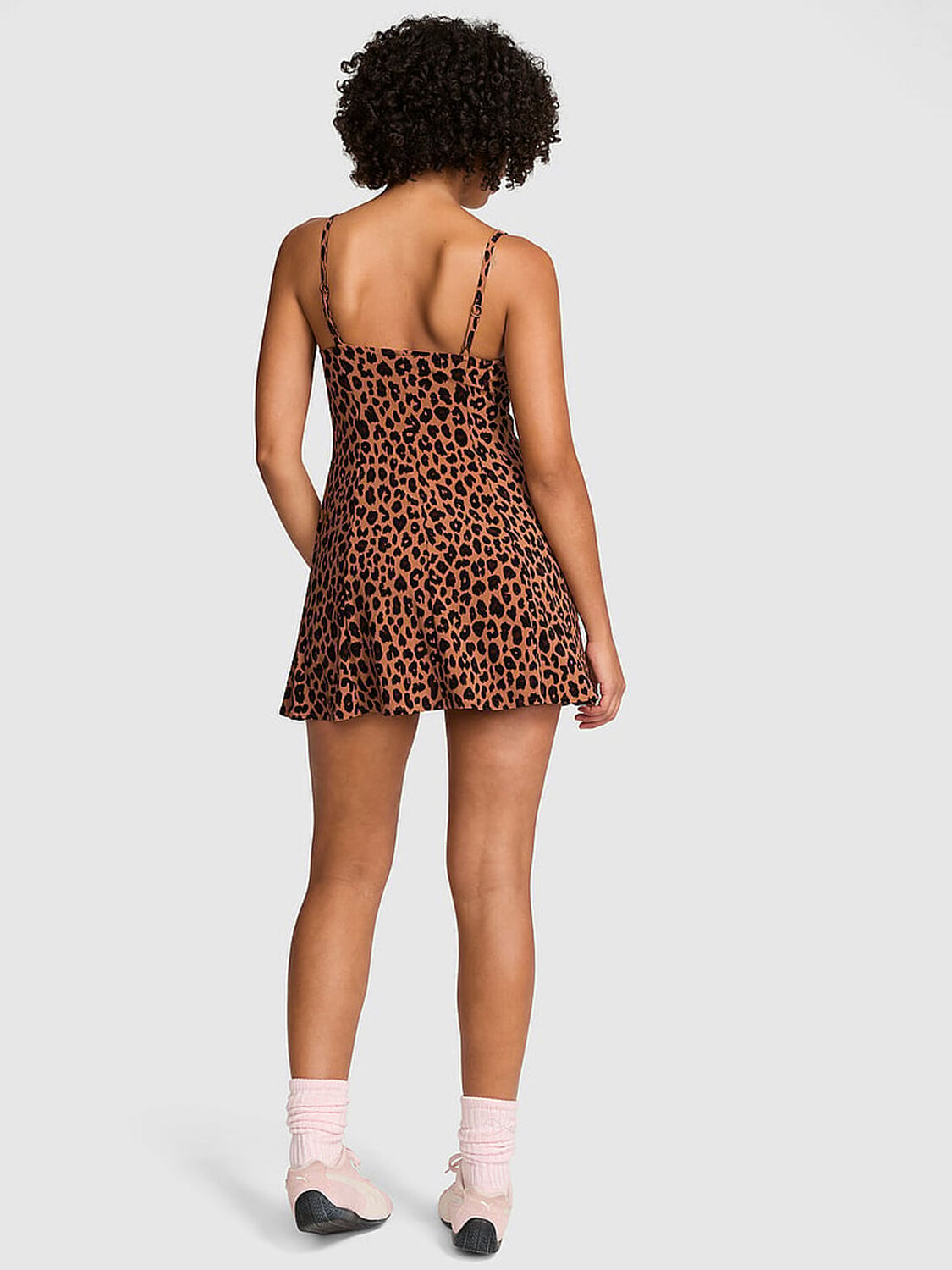 vs Pink Night-Out Stretchy Knit Corset Dress Leopard 2 of 4 