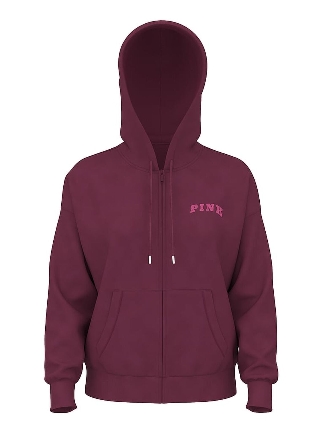 pink Pink Ivy Fleece Campus Full-Zip Hoodie Wild Rose 3 of 3 