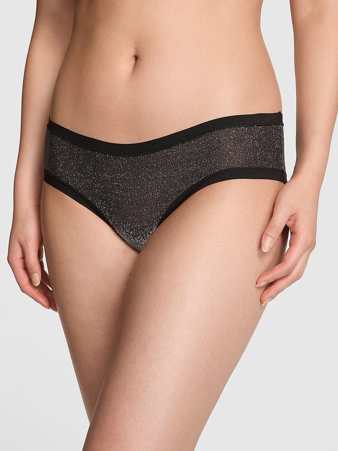 pink Pink No-Show Cheeky Panty Black 1 of 2 