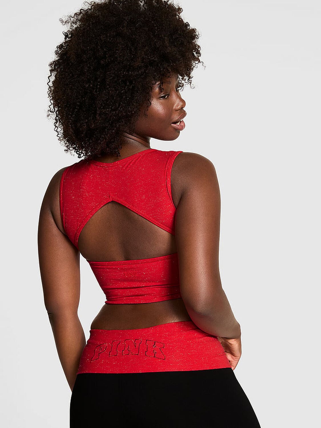 pink Pink All-Day Cotton Henley Scoop Bra Red Pepper 2 of 3 