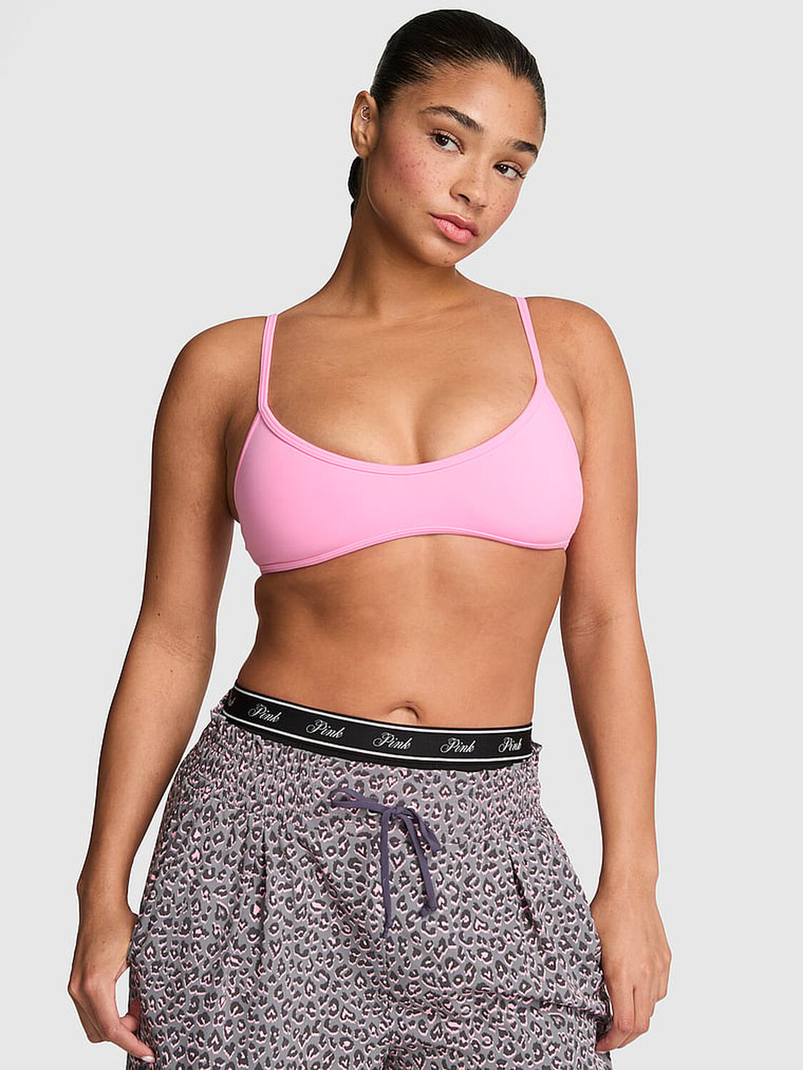 vs Pink PINK Relay&trade; Micro Scoop Bra Pink Lollipop 1 of 3 