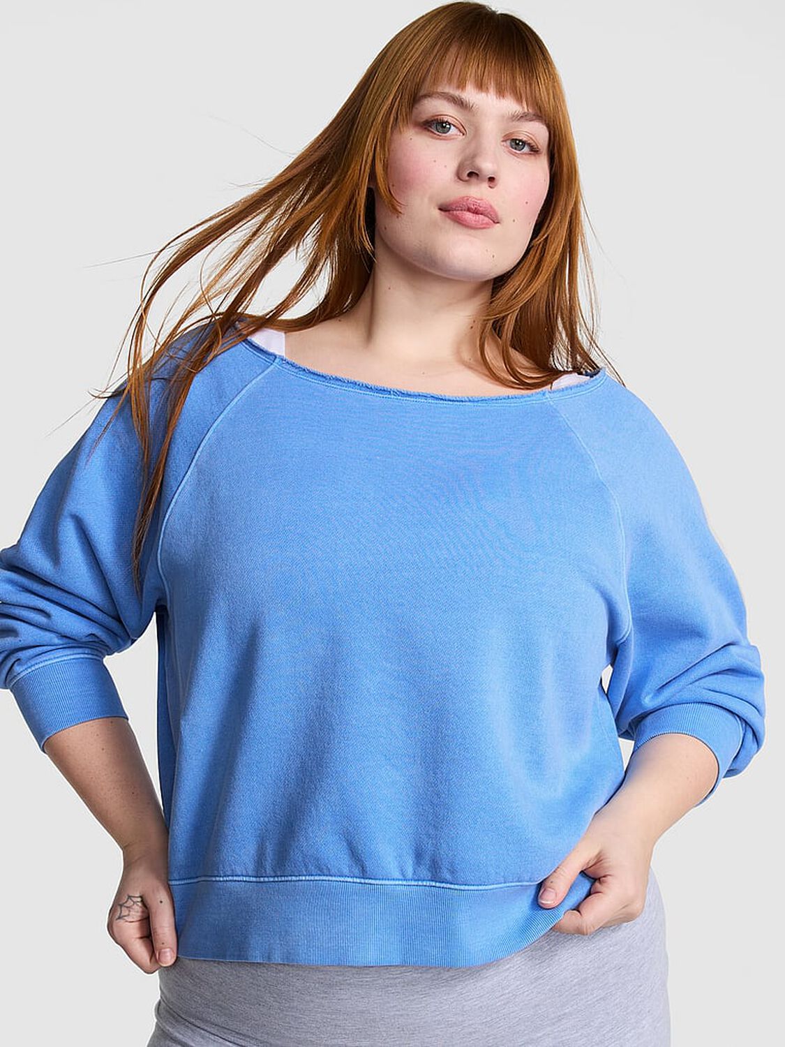 vs Pink Ivy Fleece Off-The-Shoulder Sweatshirt Dream On 1 of 3 