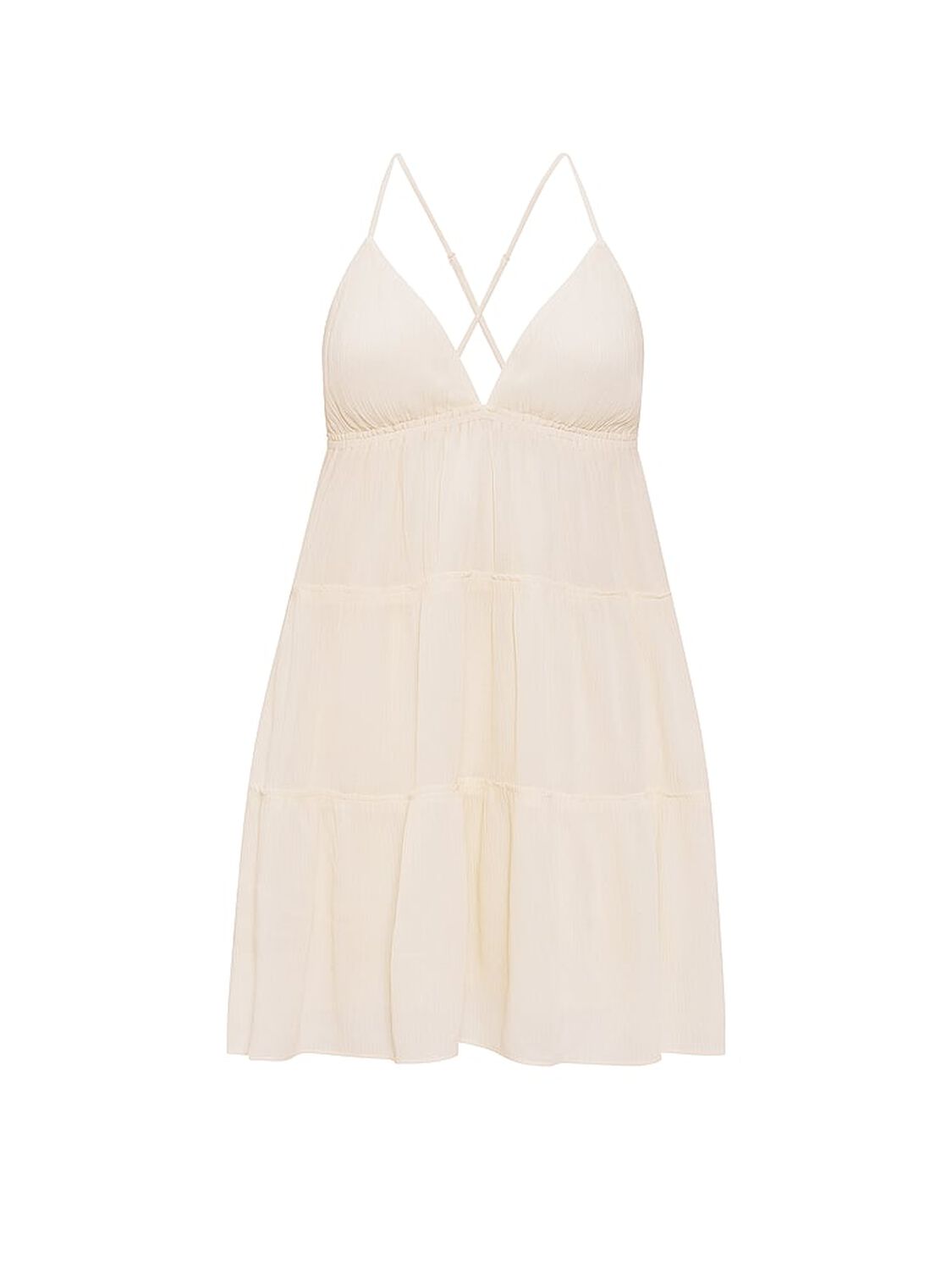 vs Pink Flirt Alert Tiered Mini Dress Winter White 3 of 3 