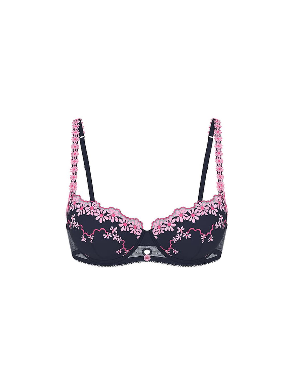 vs Pink Wink Wink Lightly Lined Balconette Bra Noir Navy 3 of 3 