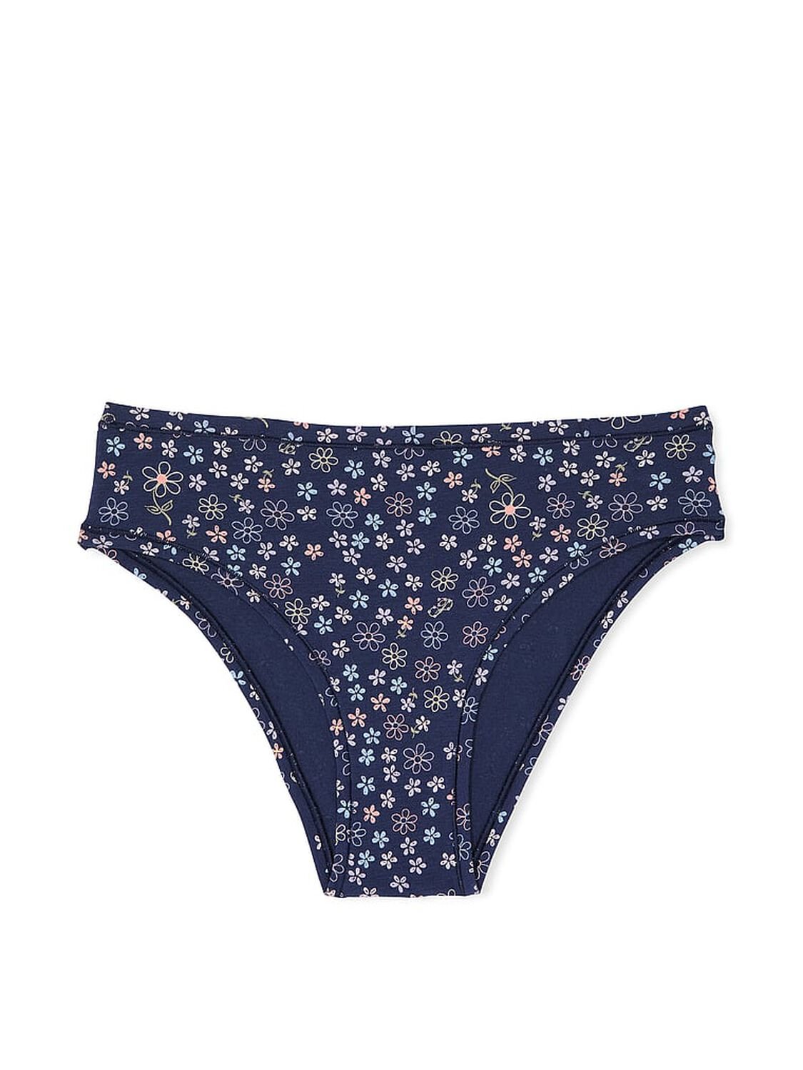 vs Pink Cotton Cheeky Panty Midnight Navy Floral Print 1 of 2 