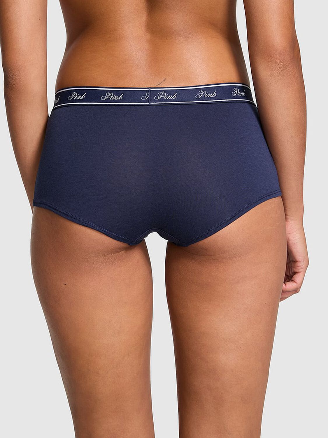 vs Pink Logo Cotton Boyshort Panty Midnight Navy 2 of 3 