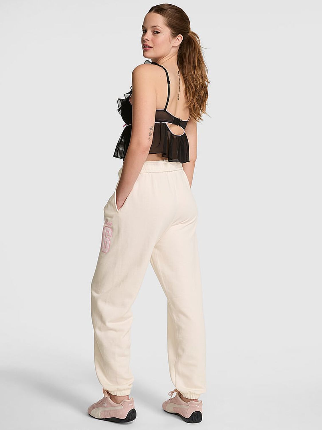vs Pink Campus Fleece&trade;&nbsp;Sweatpants Cozy White 2 of 3 