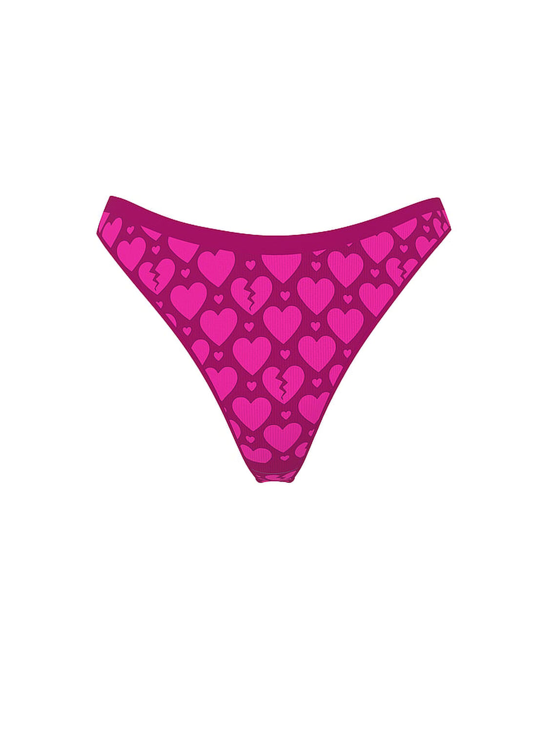 vs Pink Seamless High-Leg Thong Panty Magenta Rose Broken Heart 3 of 3 