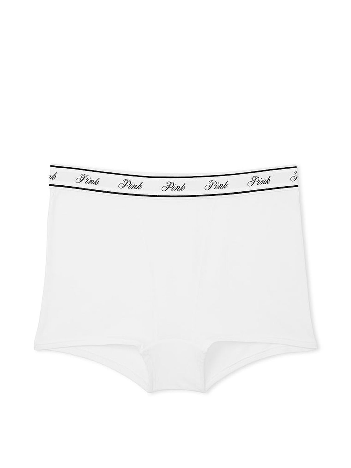 vs Pink Logo Cotton High-Waist Boyshort Panty Optic White 3 of 3 