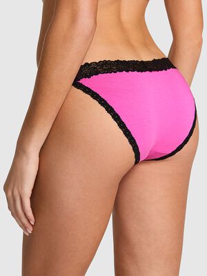 Cotton Lace-Trim Bikini Panty