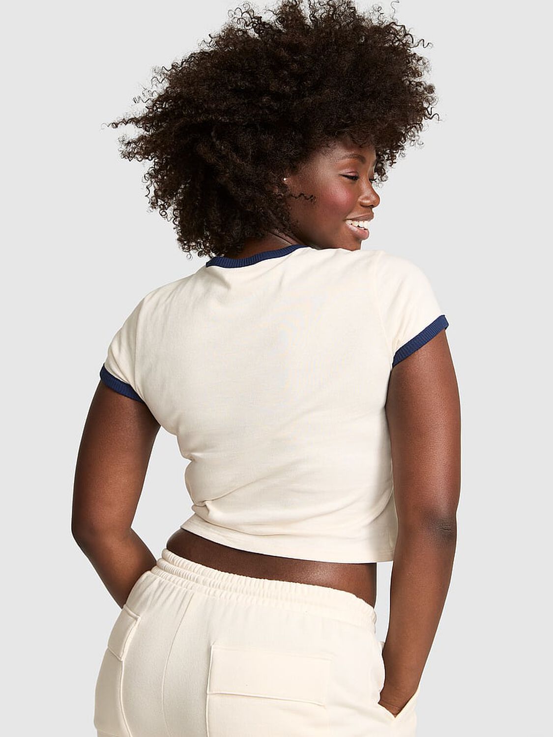 vs Pink Retro Cotton Tee Winter White 2 of 2 