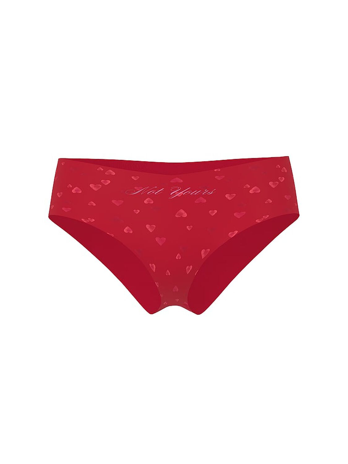vs Pink No-Show Cheeky Panty Red Heart With Not Yours Foil Graphic 3 of 3 