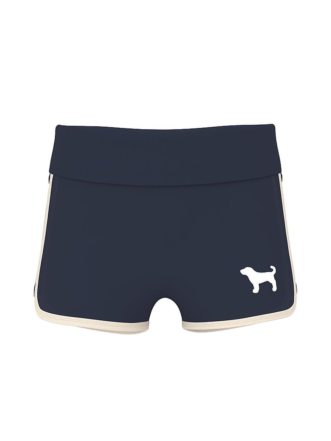 vs Pink Ivy Terry Foldover Shorts Noir Navy 1 of 2 