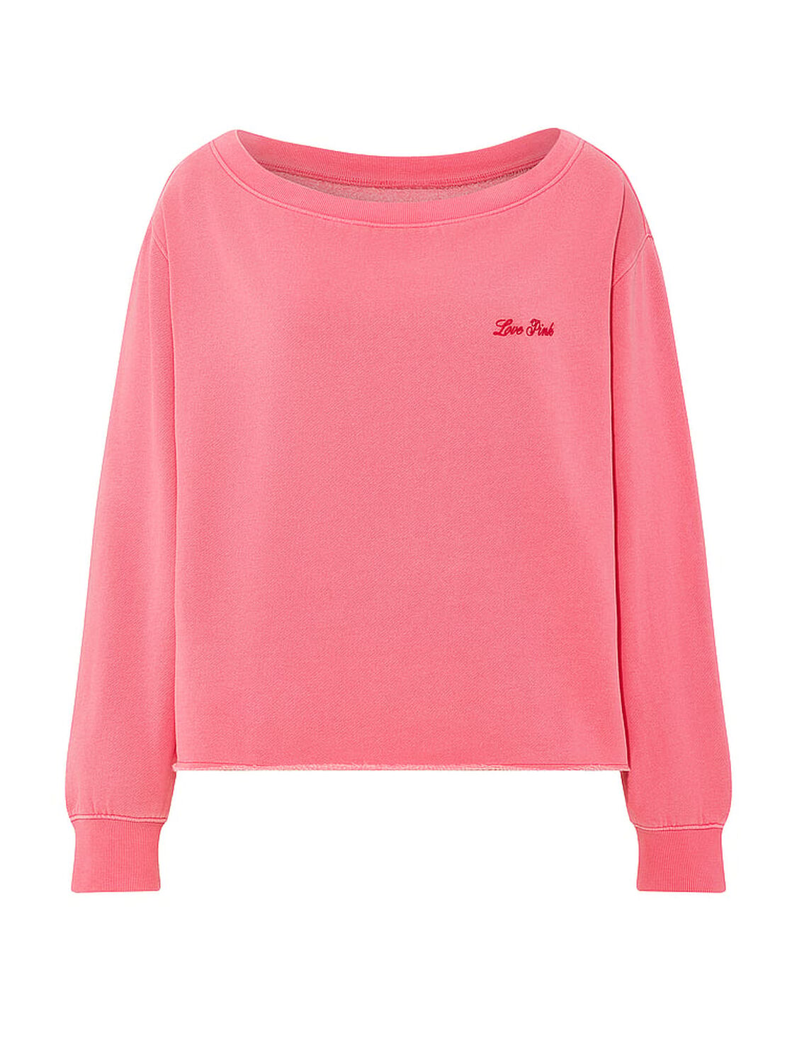 vs Pink Campus Fleece&trade; Rib Off-The-Shoulder Sweatshirt Vivid Pink 3 of 3 