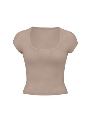 Vintage Ribbed Scoop Tee