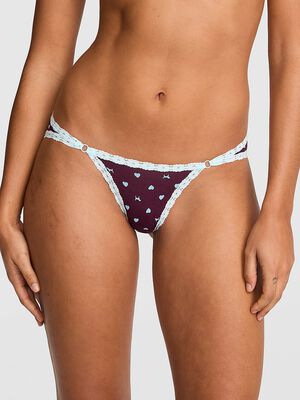 Cotton Lace-Trim Low-Rise Cheeky Panty