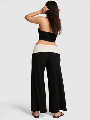 All-Day Cotton&trade; Foldover Wide-Leg Pants