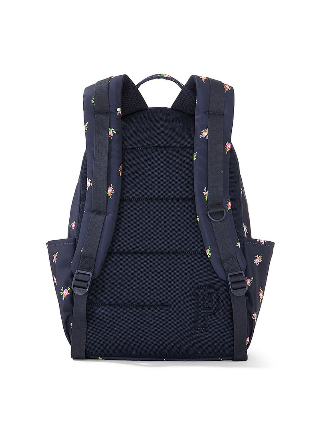 vs Pink Quilted Puffer Backpack Navy Floral 2 of 3 