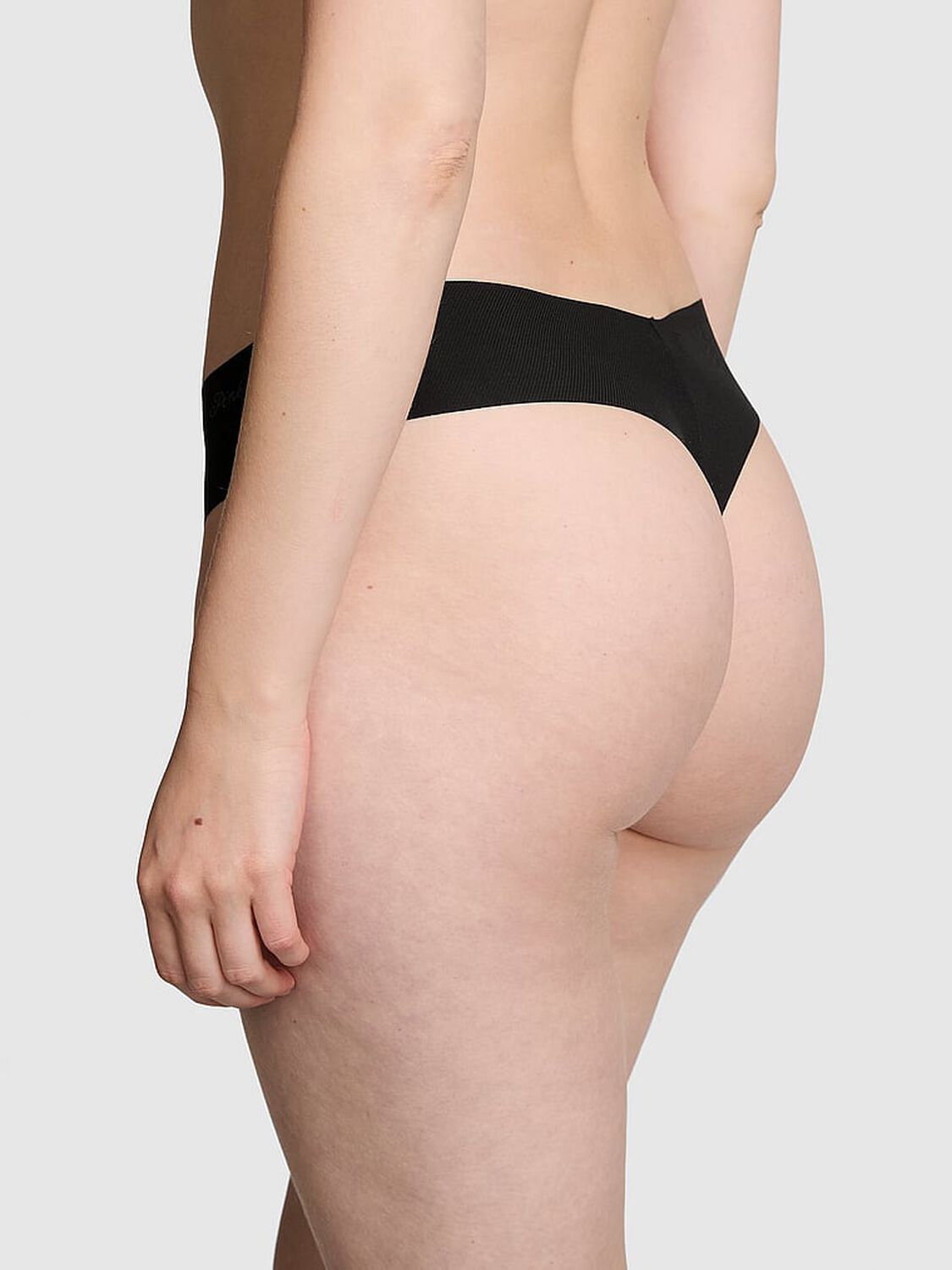 vs Pink No-Show Thong Panty Pure Black 2 of 3 