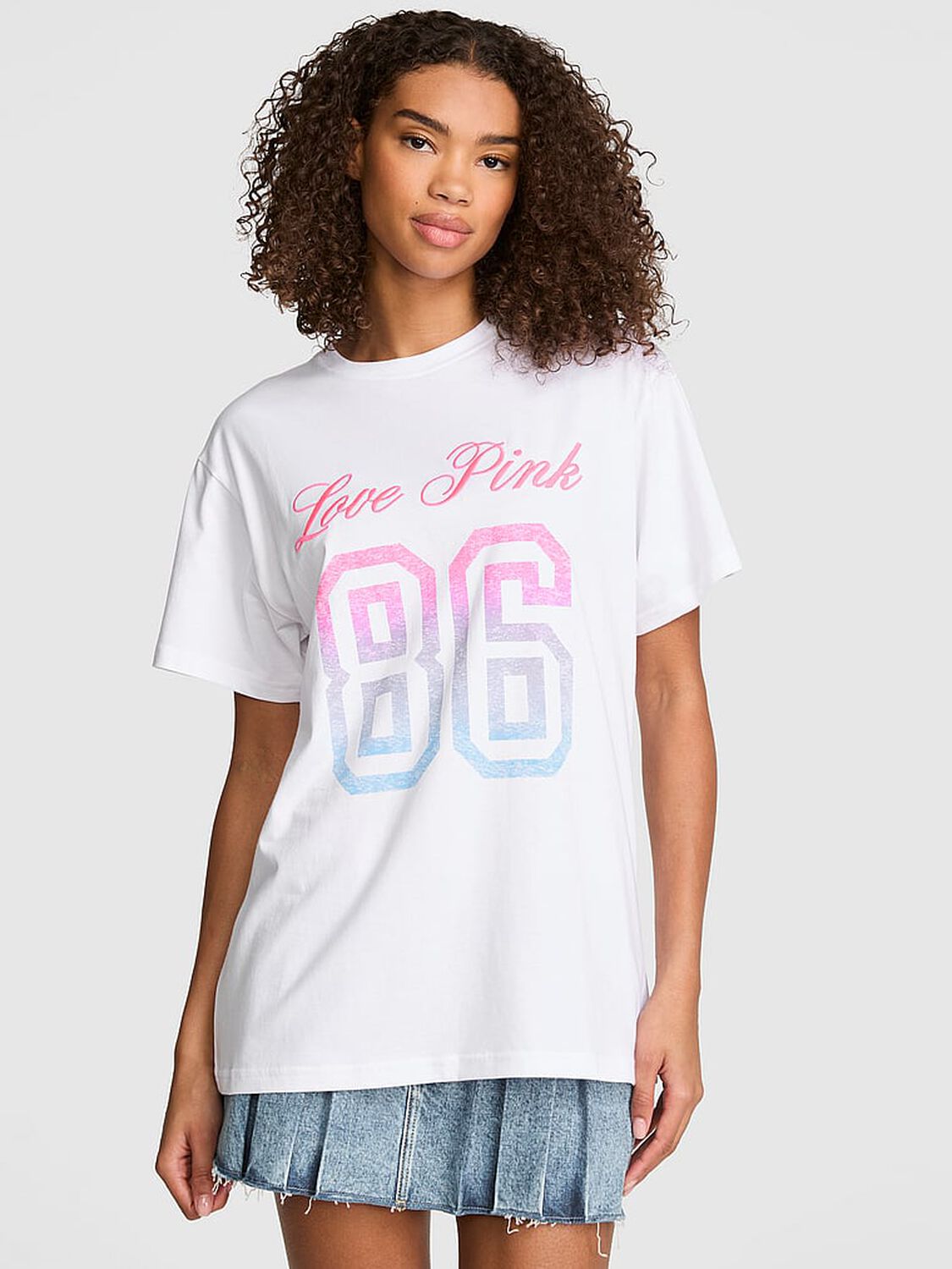 vs Pink Campus Cotton&trade; Tee Vs White 1 of 3 