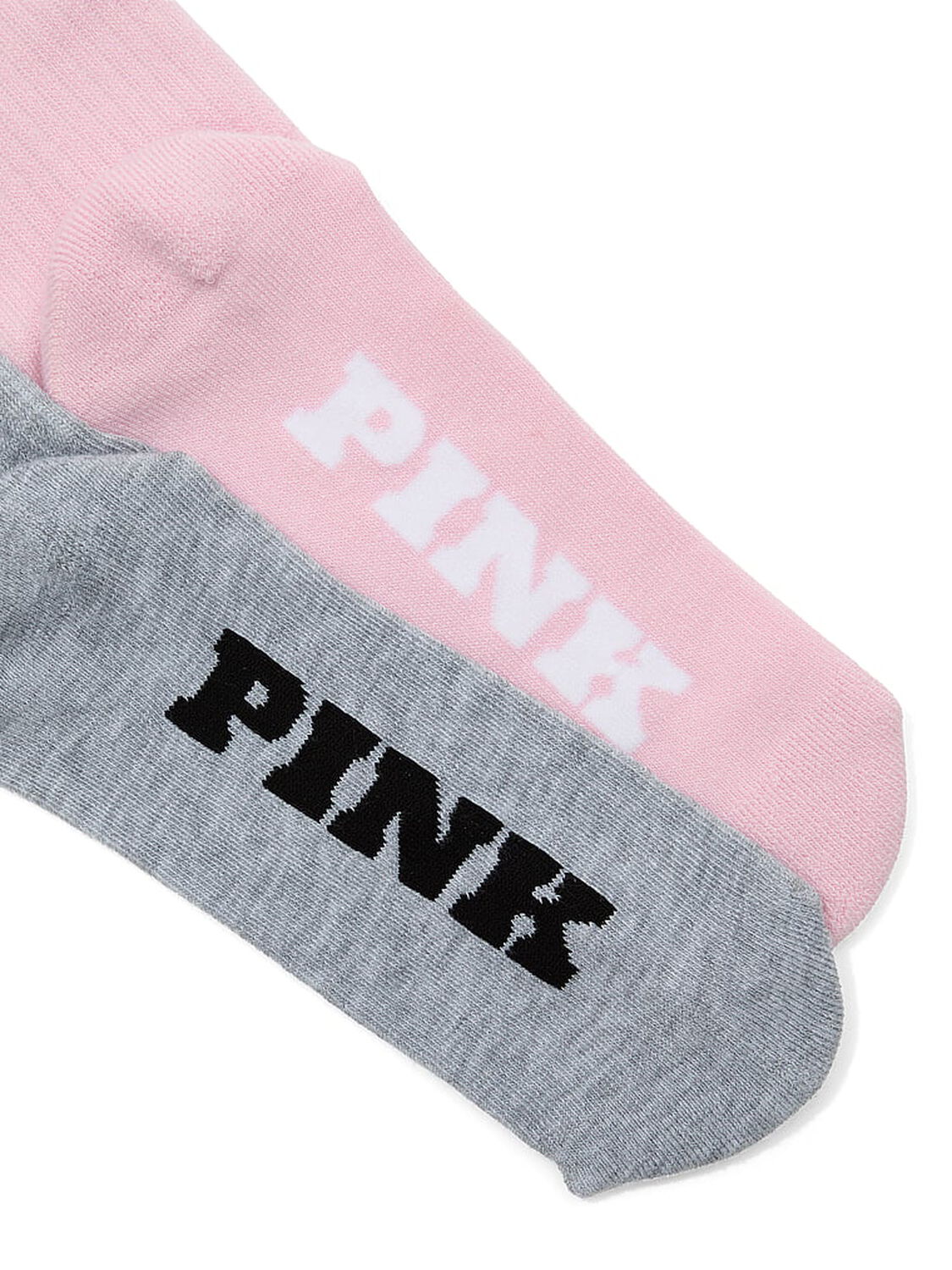 vs Pink 2-Pack Crew Socks Heather Grey & Dollhouse With Dog 2 of 2 