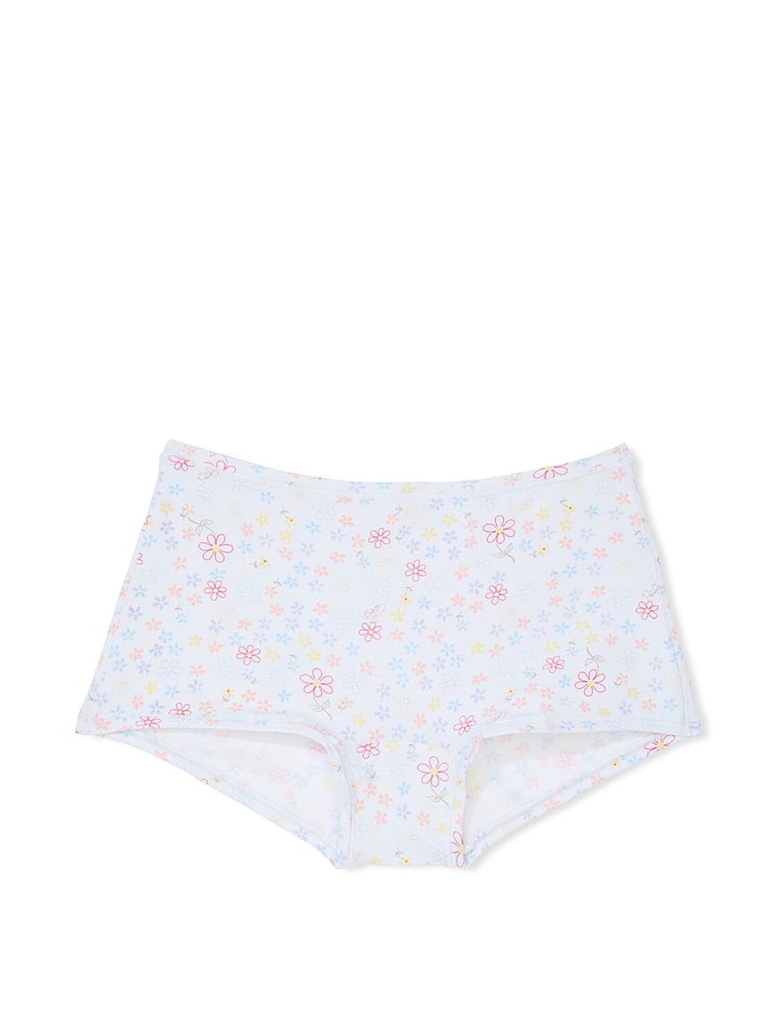 vs Pink Cotton Boyshort Panty White Floral Print 1 of 3 